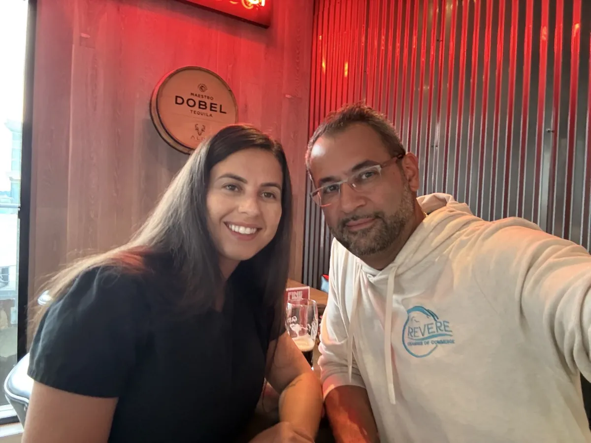 Making connections at a Chamber gathering.